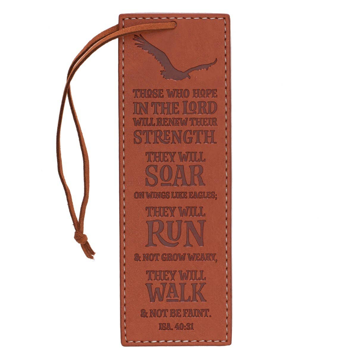 Christian Art Gifts - Wholesale Bookmark - Bookmark Faux Leather Brow Soar, Run, Walk Isa. 40:310