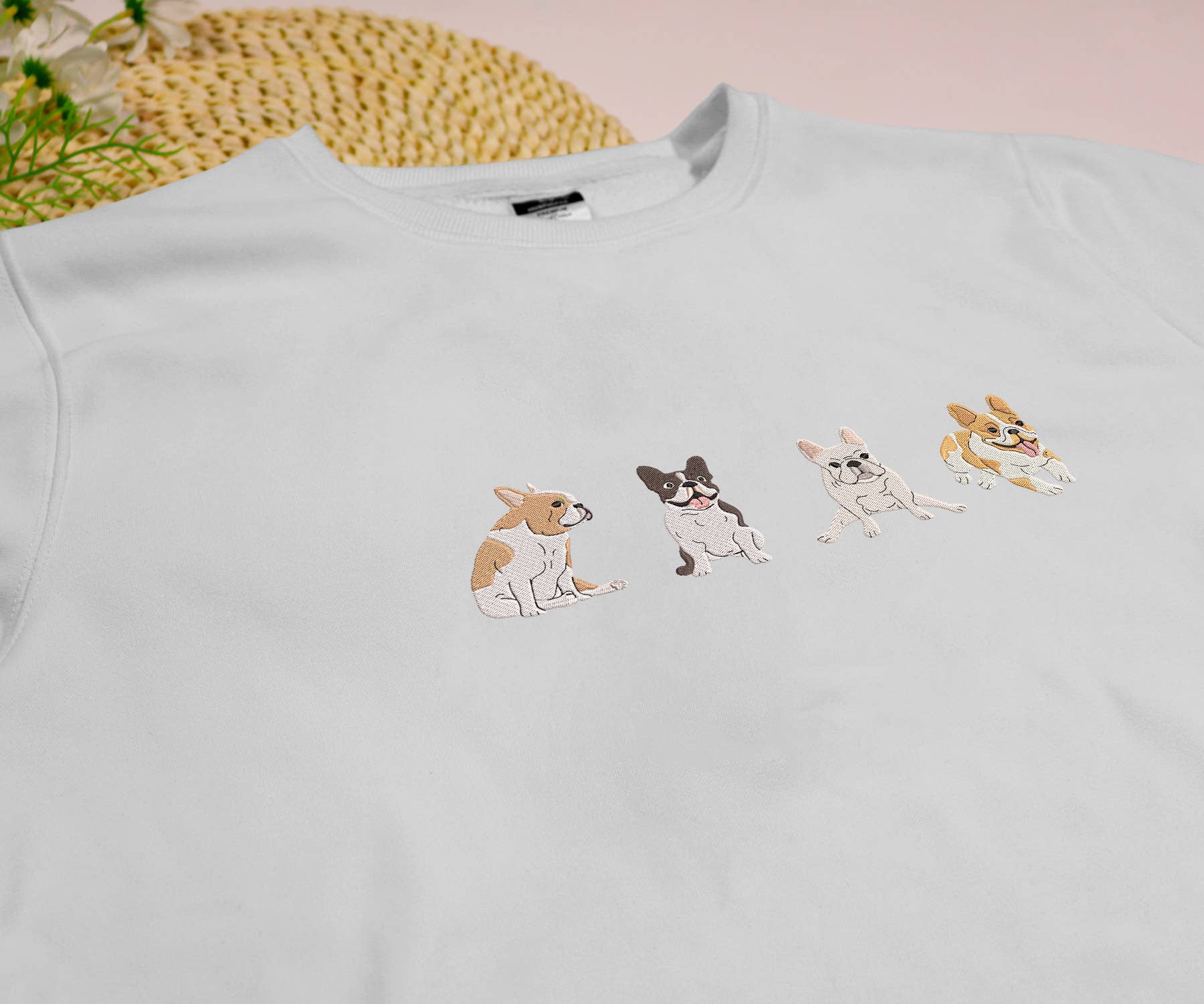 Merchemy - Wholesale Sweatshirt - Women's - French Bulldog Embroidered Sweatshirt Dog Mom Dad Gift Trend5