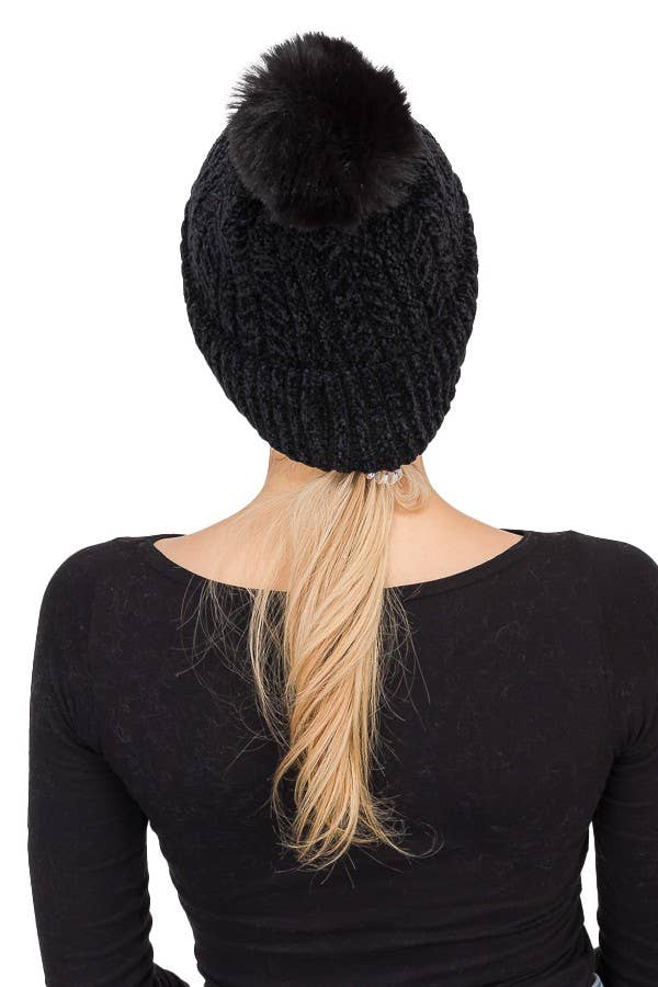 Cap Zone - Wholesale Beanie - Women's - Velvet Fleece Chevron Ribbed Knit Beanie2