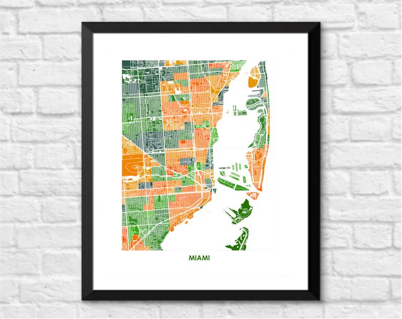 Juanita's Adventures - Wholesale Art Print - Juanitas Miami Map Print3