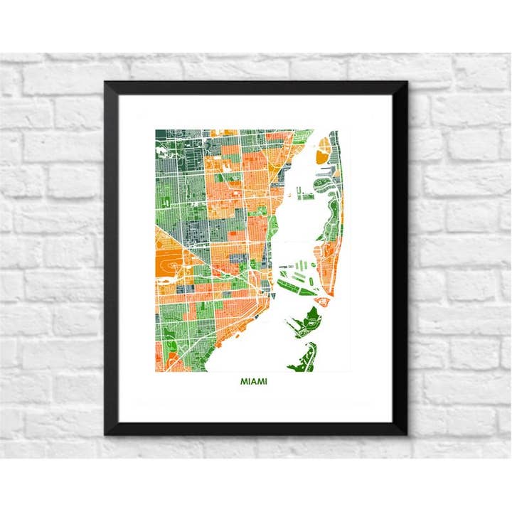 Juanita's Adventures - Wholesale Art Print - Juanitas Miami Map Print3