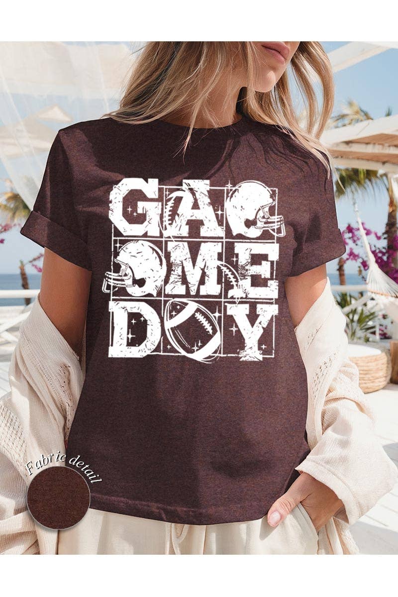 COLORBEAR - Wholesale T-Shirt (Graphic) - Women's - Distressed Game Day Graphic Heavy Cotton Tee7
