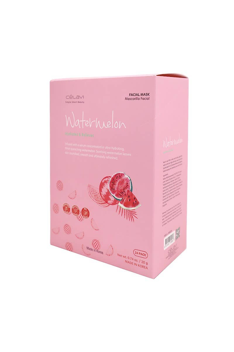 PINEAPPLE Beauty - Vente Masque pour le visage - Celavi MK028 Masque Visage Pastèque Hydratant - 24 pcs1
