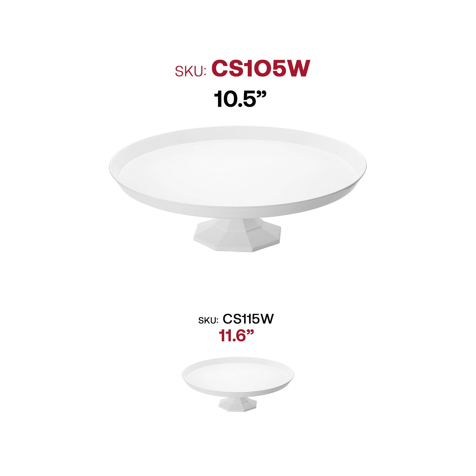 Smarty had a Party – wholesale Cake stand – 10.5" White Small Round Plastic Cake Stands - 12 pcs5