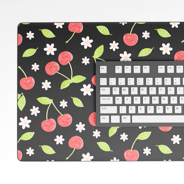 **PRE-ORDER** Kawaii Cherry Dark Mode Collection Desk Mat for wholesale by Oshkico