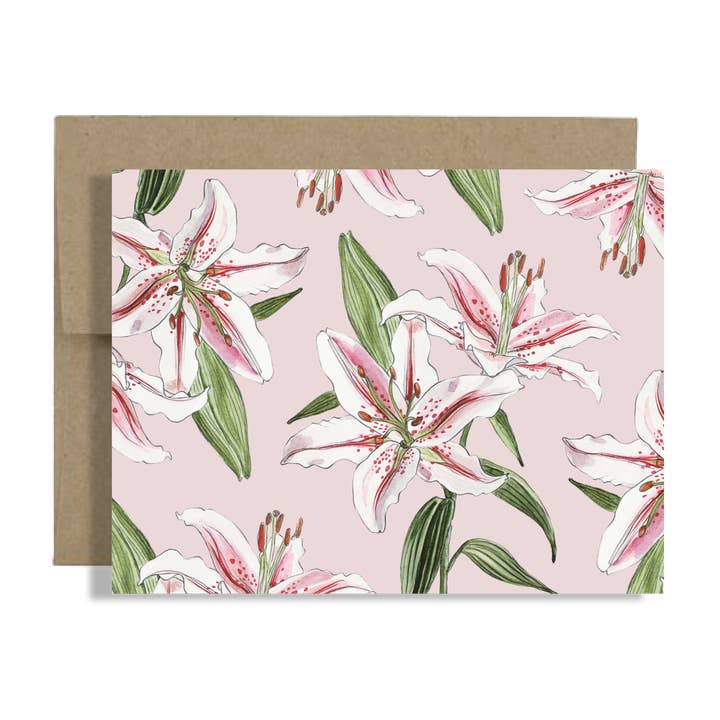 Lillies (Blank) Card for wholesale by Common Silver