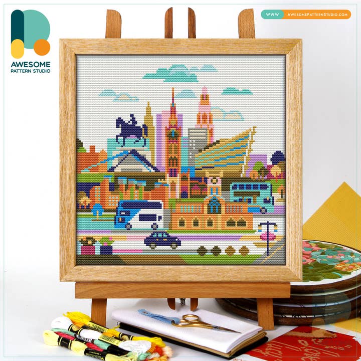 Awesome Pattern Studio - Wholesale Embroidery/Cross Stitch Supplies - CS1184-1 Coventry, Counted Cross Stitch Kit