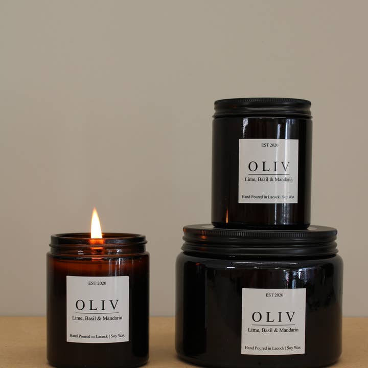 OLIV Homeware – wholesale Jar/filled candle – Lime, basil & Mandarin Candle 4