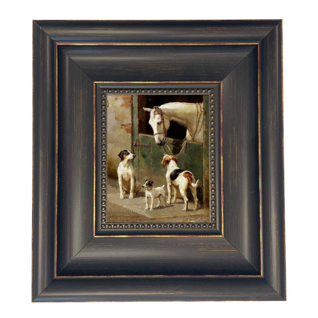 Madison Bay Co. - Historical Home Decor Reproductions - Wholesale Art Print - Dog and Horse at Stable Vintage Painting Print on Canvas68