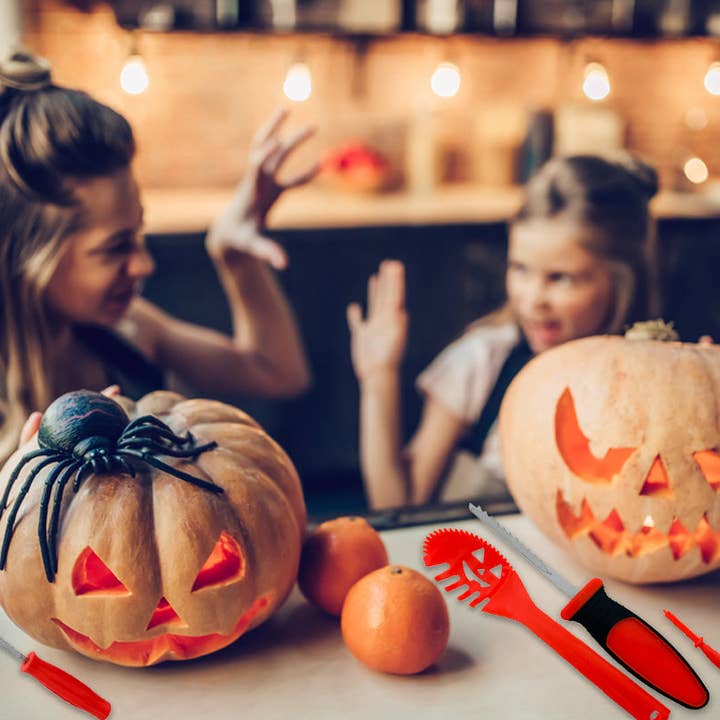 KINREX - Wholesale DIY craft kit - Halloween Pumpkin Carving Kit - Carving Tools 4 Pieces4