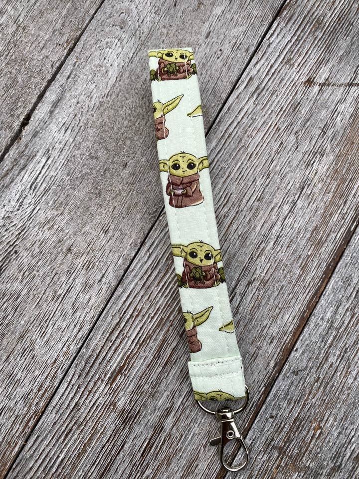 Baby yoda wristlet key chain Gift for wholesale by Made Brite Creations