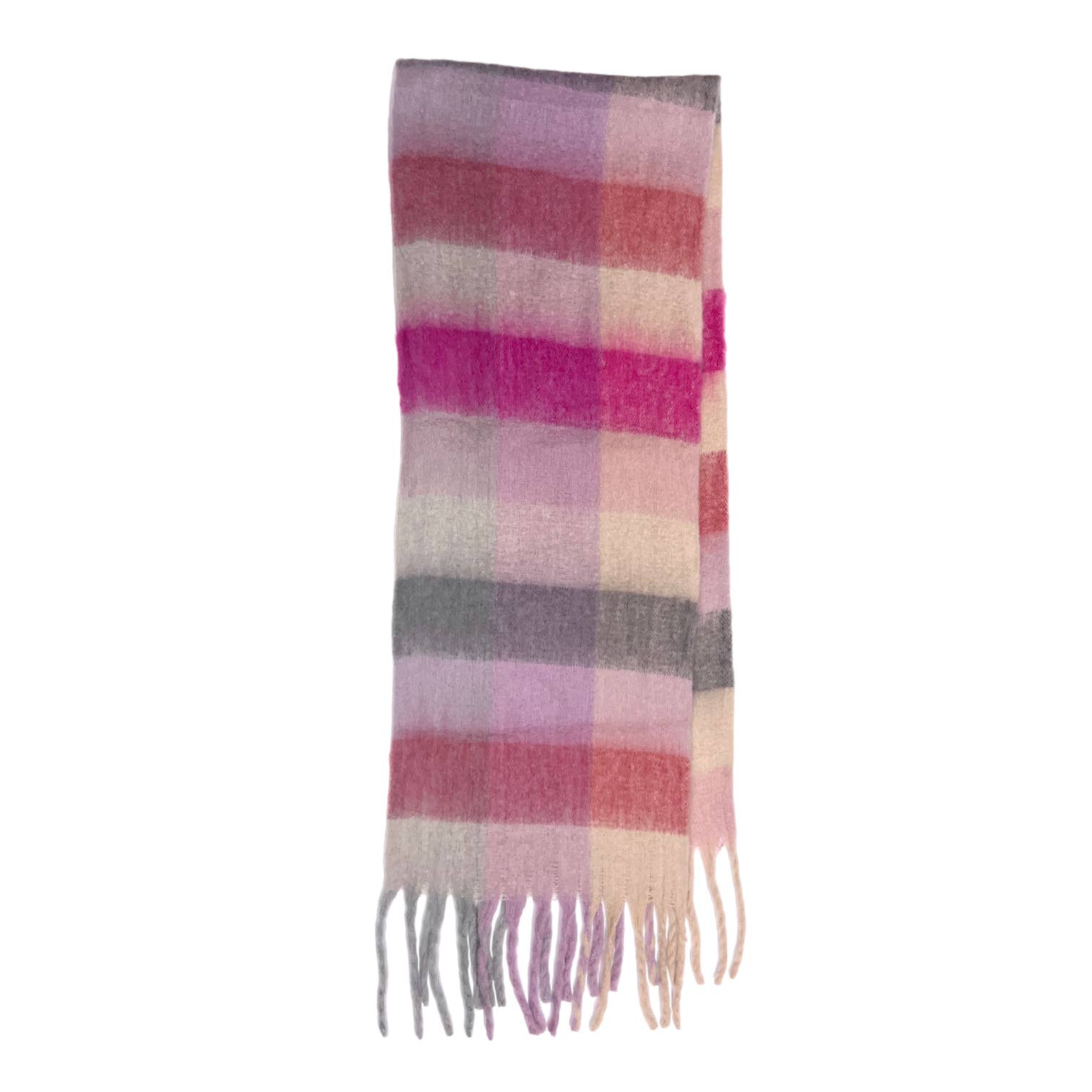 London Scarves - Vendita all'ingrosso Sciarpa - Donna - Sciarpa in morbido tessuto a quadri, 16 colori, rifinita con nappine1