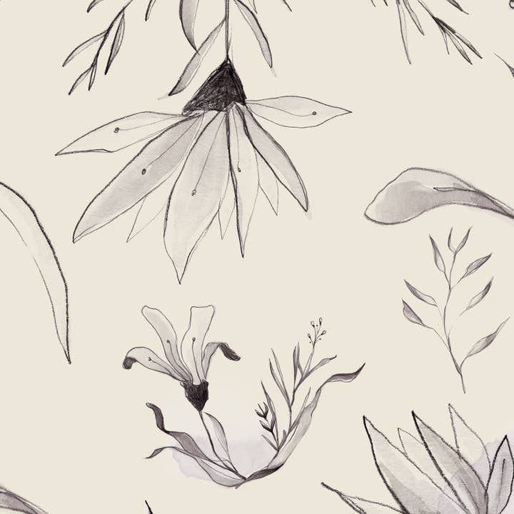 Flowers Design Wrapping Paper Roll Set of Two for wholesale by Fuzzy Whale Paper Co