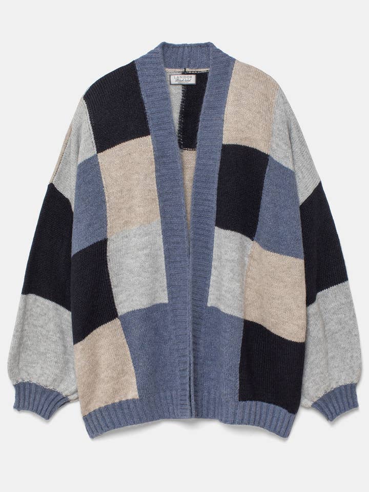 Stickad kofta med geometriskt mönster (431972-60) för wholesale av Lanidor