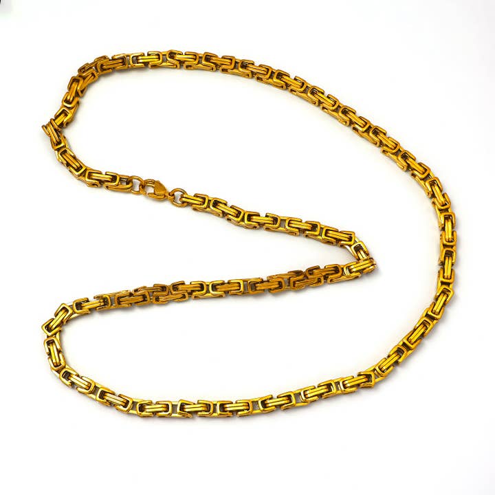 Déclaration en acier inoxydable classique byzantin or ou argent✦ CN-0011 CN-0012 pour la vente par Simply Jewels