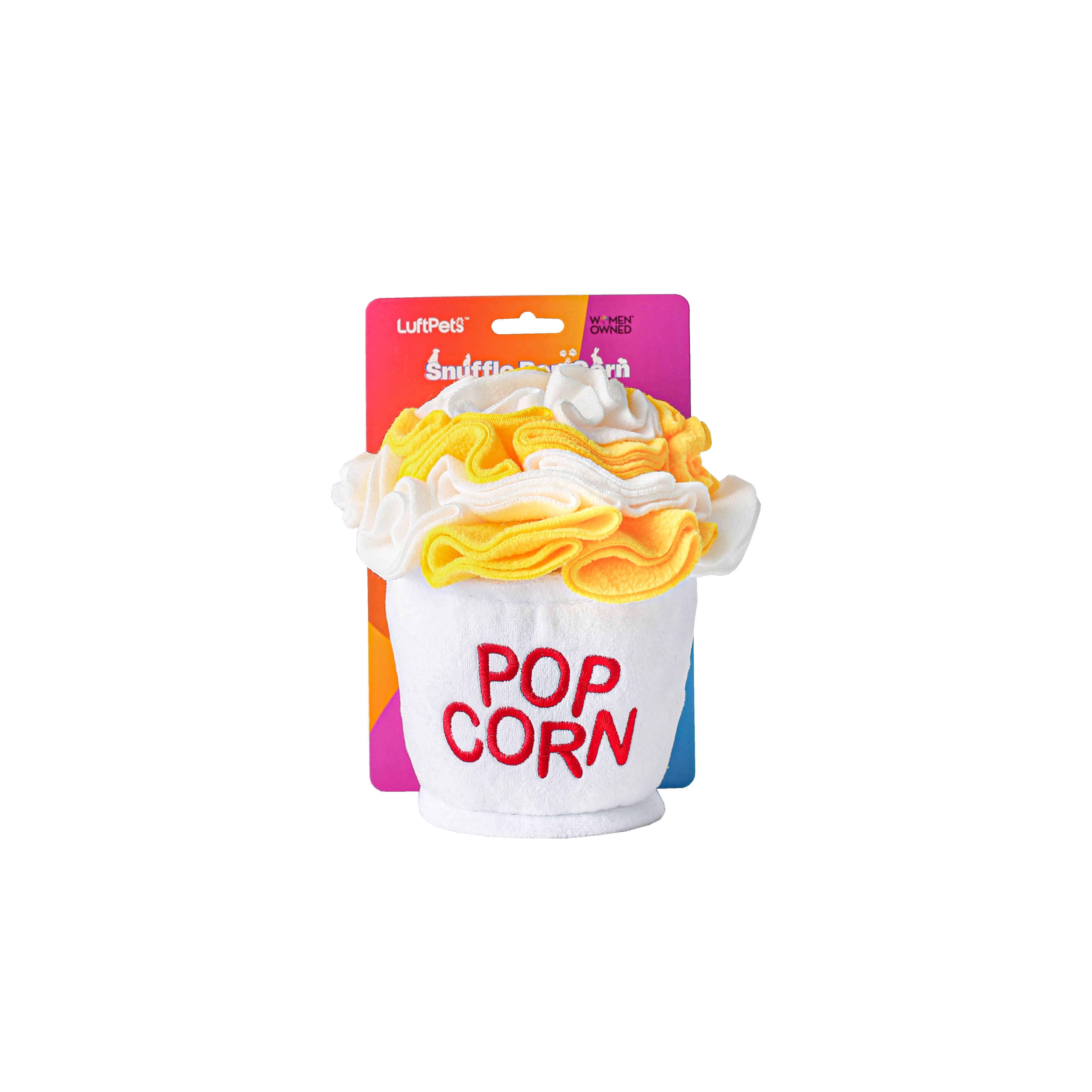 LUFTPETS - Wholesale Pet Plush Toy - Dog - Crinkly Popcorn Snuffle Toy – Treat Puzzle for Dogs & Cats