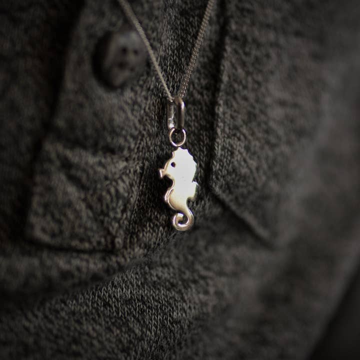 Collar de caballito de mar de plata para venta al por mayor de RoxyLab