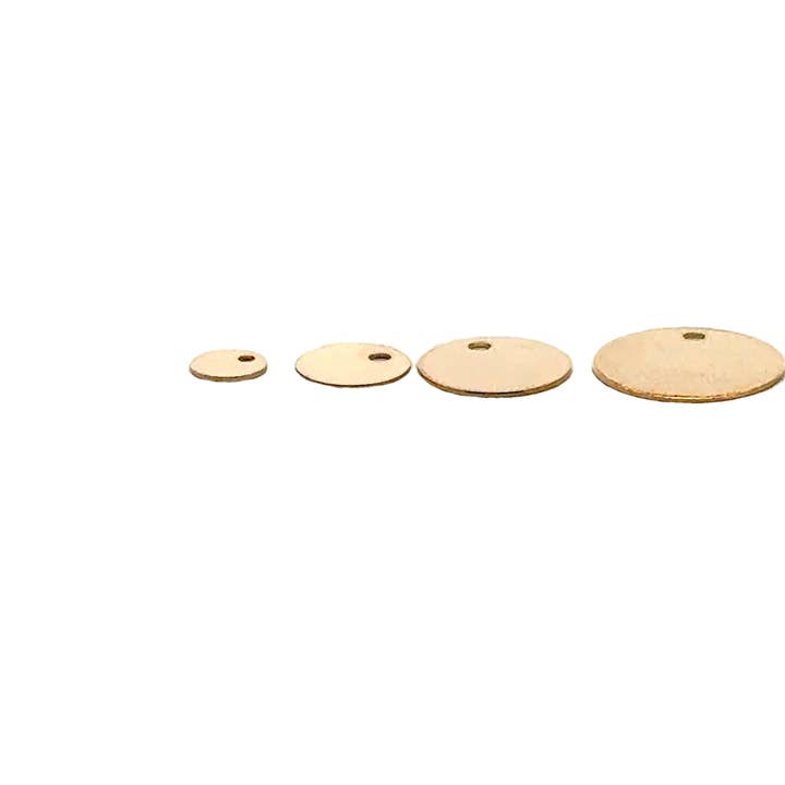 Purity Beads - Wholesale Craft Supplies - 14K Real Gold Filled Discs | One Hole Flat disc | 0.3mm Thick | Available Four Size 4mm, 6mm, 8mm and 10mm .