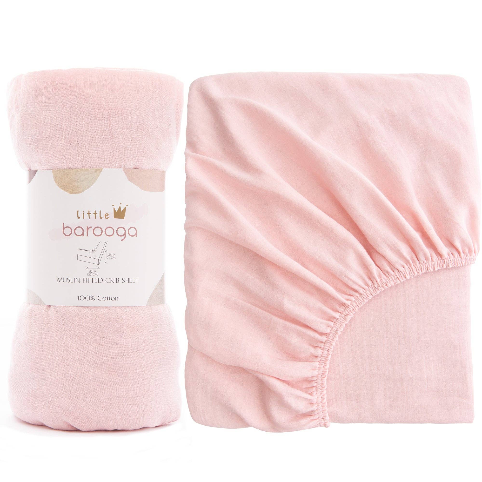 Barooga - Wholesale Cot/Crib Sheets - Muslin Crib Sheets for Boys and Girls, 28"x 52" + 9"18