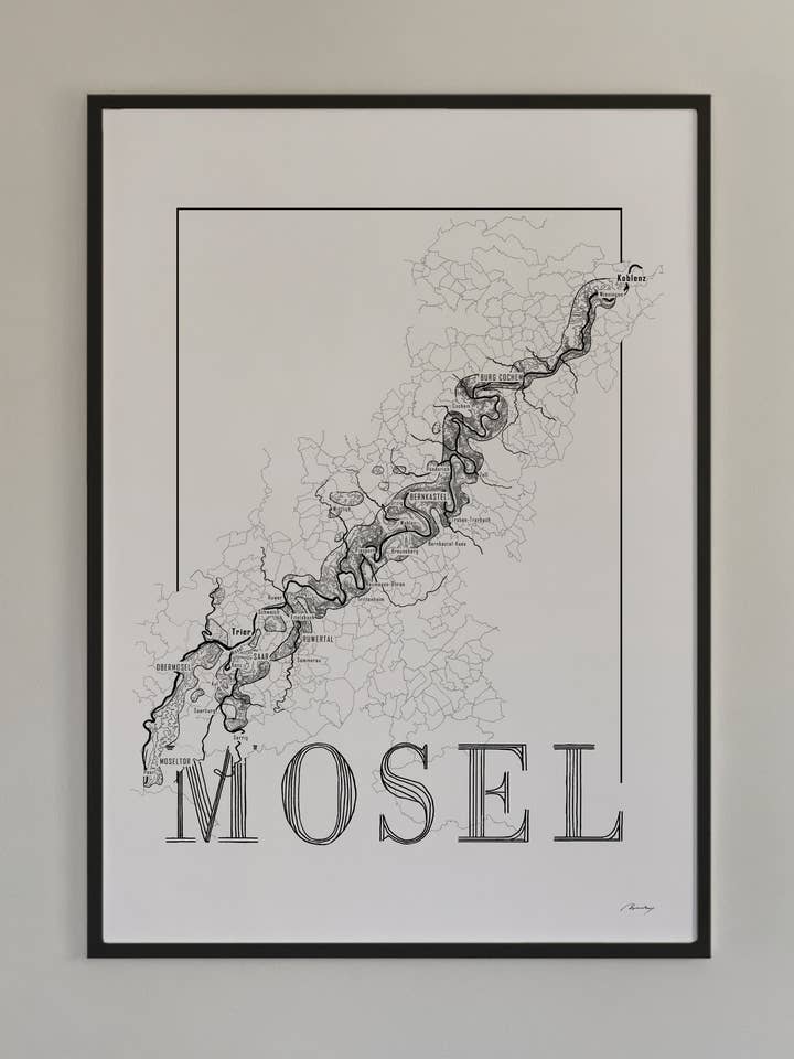 Mapa del vino de Mosela para venta al por mayor de Brushery