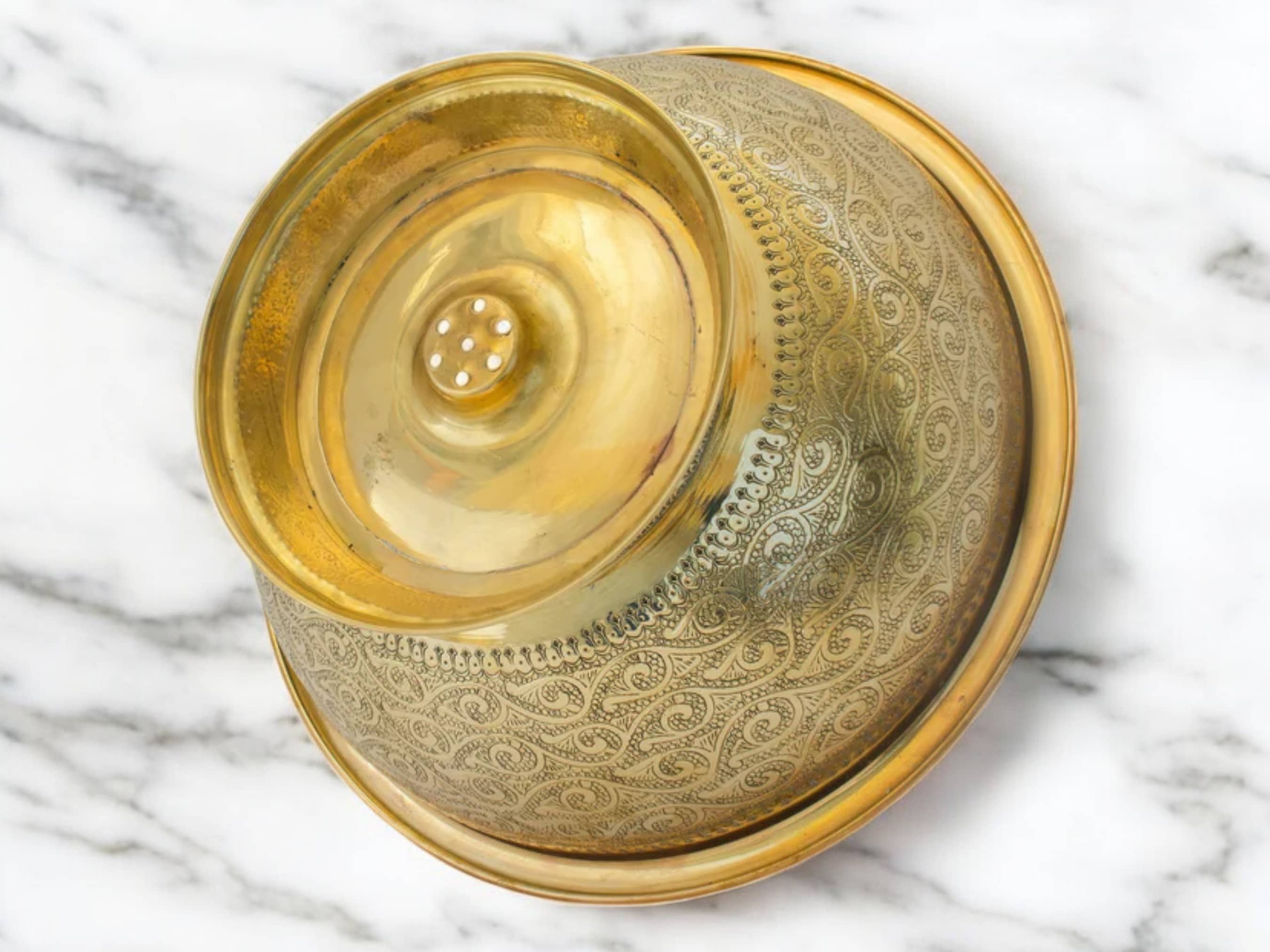 Moroccantastics - Wholesale Sink Strainer/Stopper - Antique Brass Bowl Vessel Sink – Hand-Engraved in Marrakech4