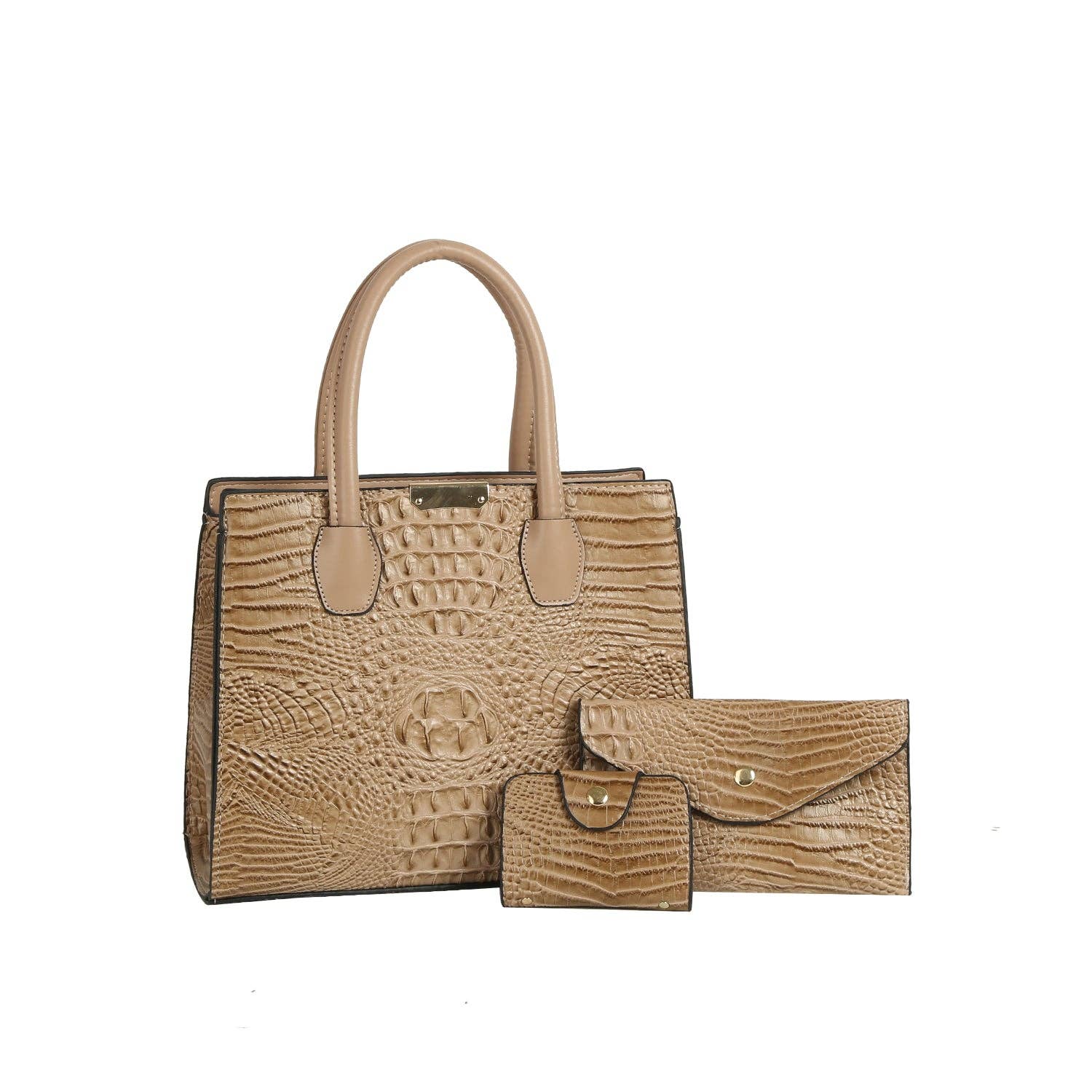 Handbag Factory Corp – wholesale Tote bag – Women's – Crocodile Embossed 3-Piece Tote Set
