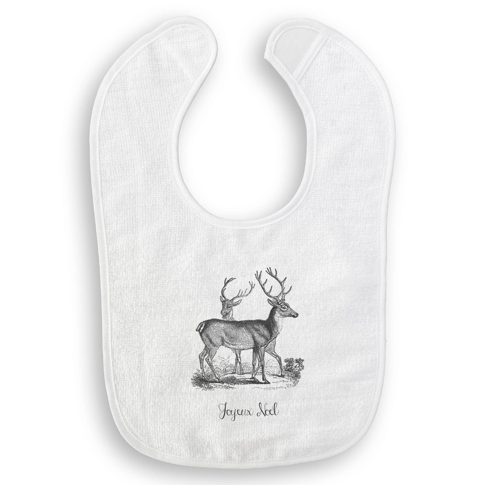 French Graffiti - Wholesale Theedoek - Grijs vintage hert met Joyeux Noel15