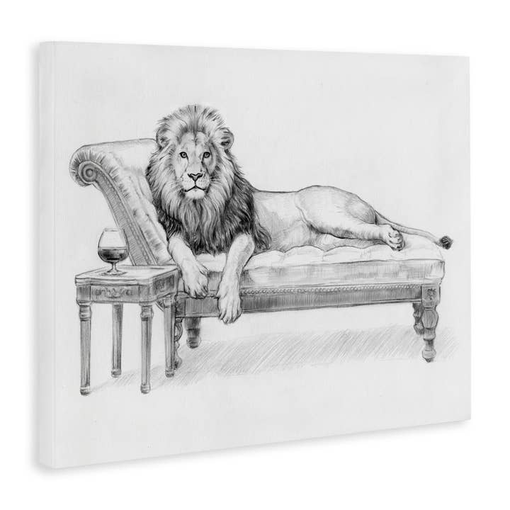 Stupell Industries - Wholesale Wall Sign - Lounging Beast Lion - Unframed Wall Art10