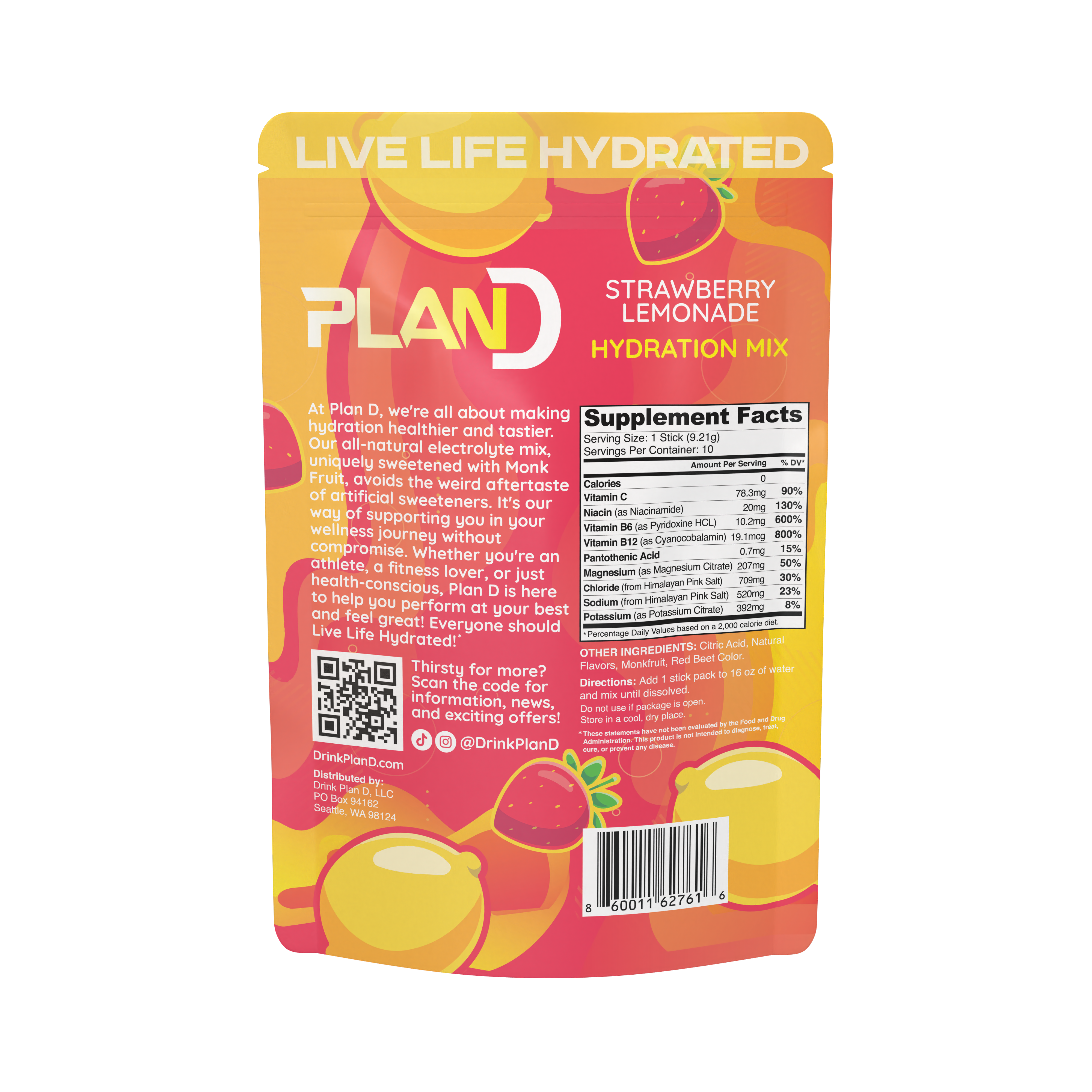 Plan D Hydration Drink – wholesale Sports/energy drink – Strawberry Lemonade All Natural Rehydration2