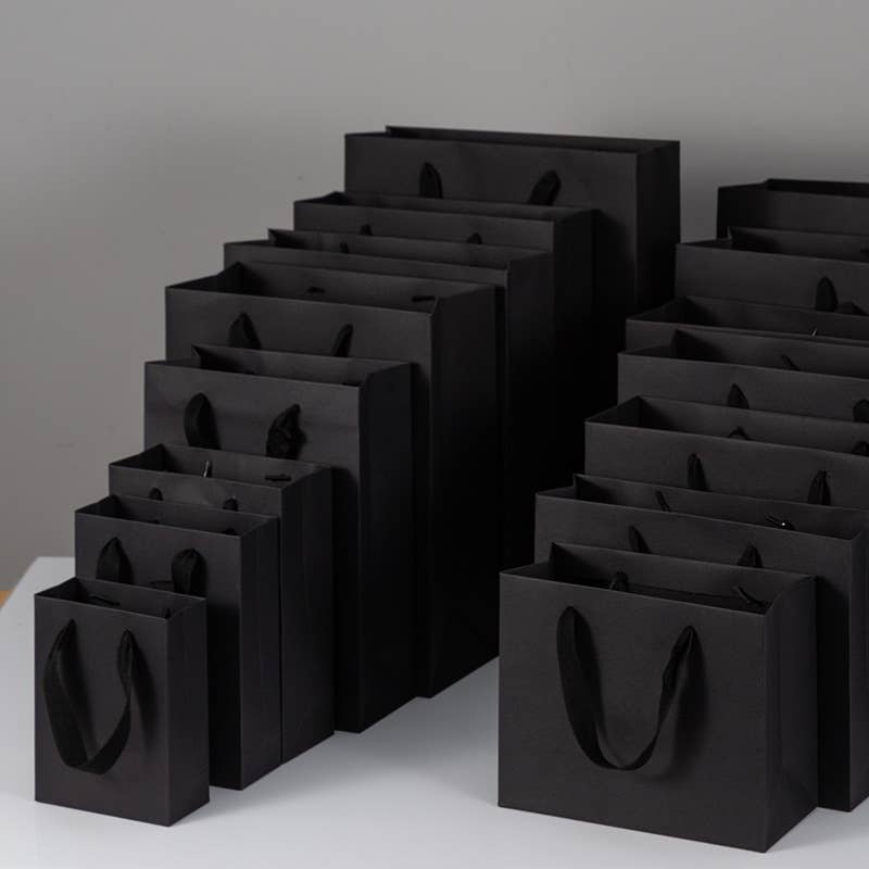 ByHome - Wholesale Gift Bag - All Black Cotton Handle Paper Gift Bag w/ free tissue8