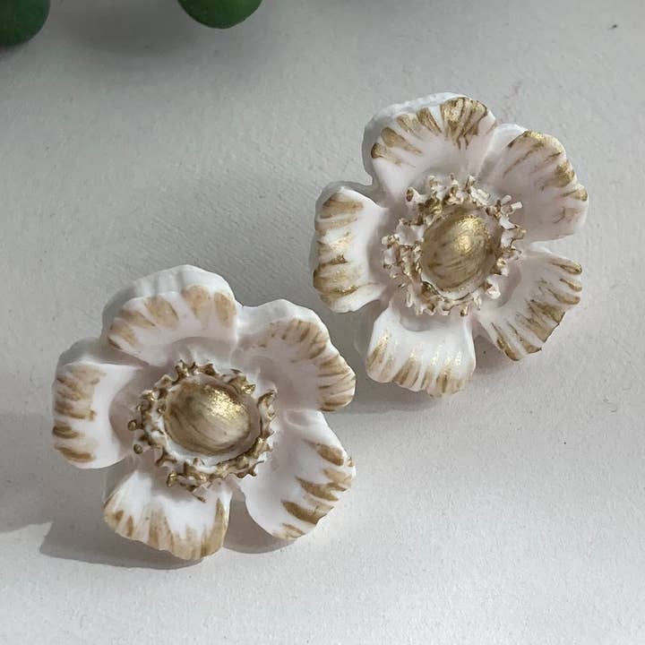 White Blossom Studs for wholesale by My Cotton Blossom Belle