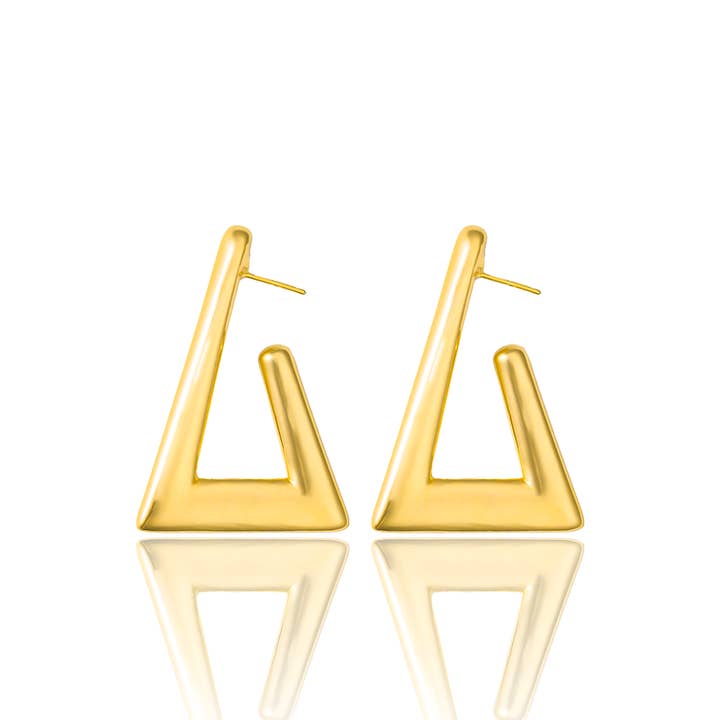 Boucles d'oreilles triangulaires exclusives haut de gamme (L413A) pour la vente par MIA Jewelry