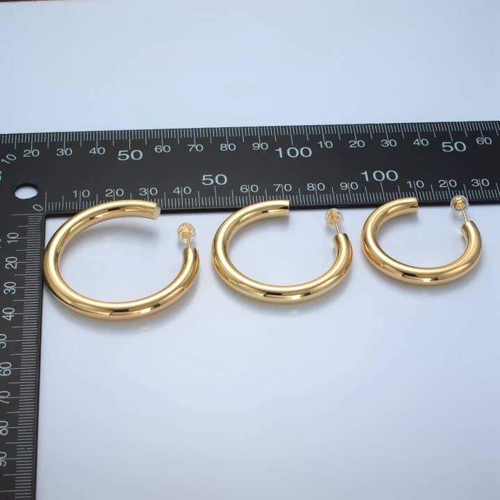 Aim Eternal - Wholesale Hoop Earrings - 24K Gold Filled 40mm, 45mm, 35mm Hoops | AD720 - AD7224