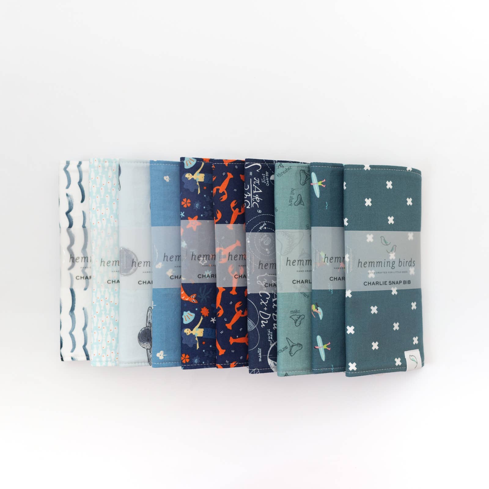 Hemming Birds - Wholesale Bib - Baby - Charlie Snap Bib - Waves2