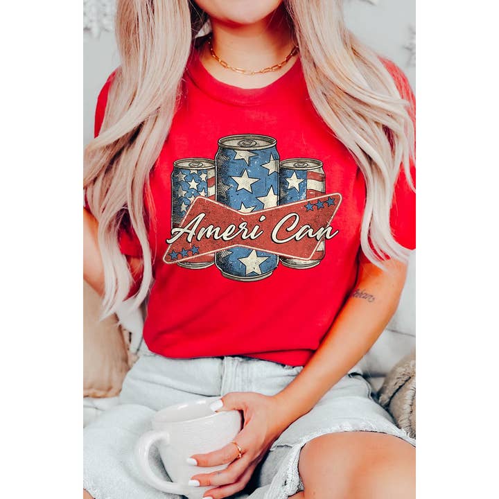 COLORBEAR - Wholesale T-Shirt (Graphic) - Women's - Ameri Can 4th Of July Graphic Tee12