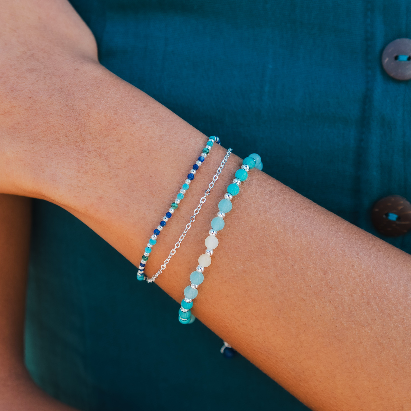 Lotus and Luna - Wholesale Beaded Bracelet - Anti-Anxiety + Healing 4mm Healing Bracelet (Silver)3