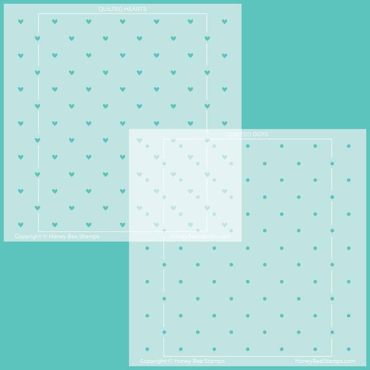 Quilted Hearts & Dots - Set of 2 6"x6" Stencils - Retiring for wholesale by Honey Bee Stamps