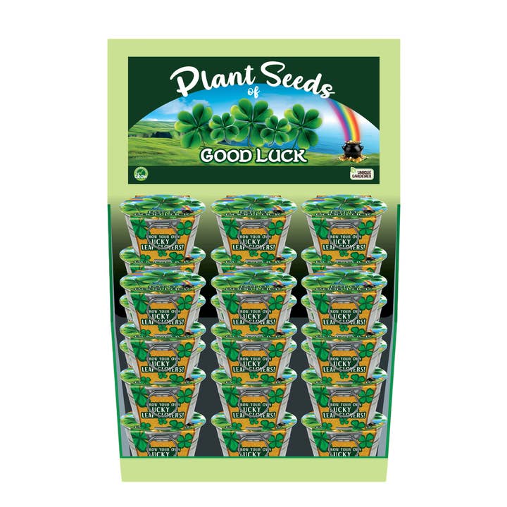 Silver Circle Products - Vente Terrariums - Pot O' Good Luck - Présentoir de comptoir 24 pièces3