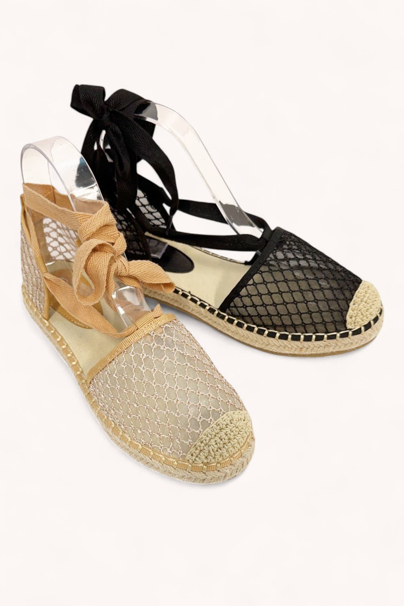Oliccui - Wholesale Flats - Women's - LACE UP STRAP MESH UPPER ESPADRILLES FLATS4
