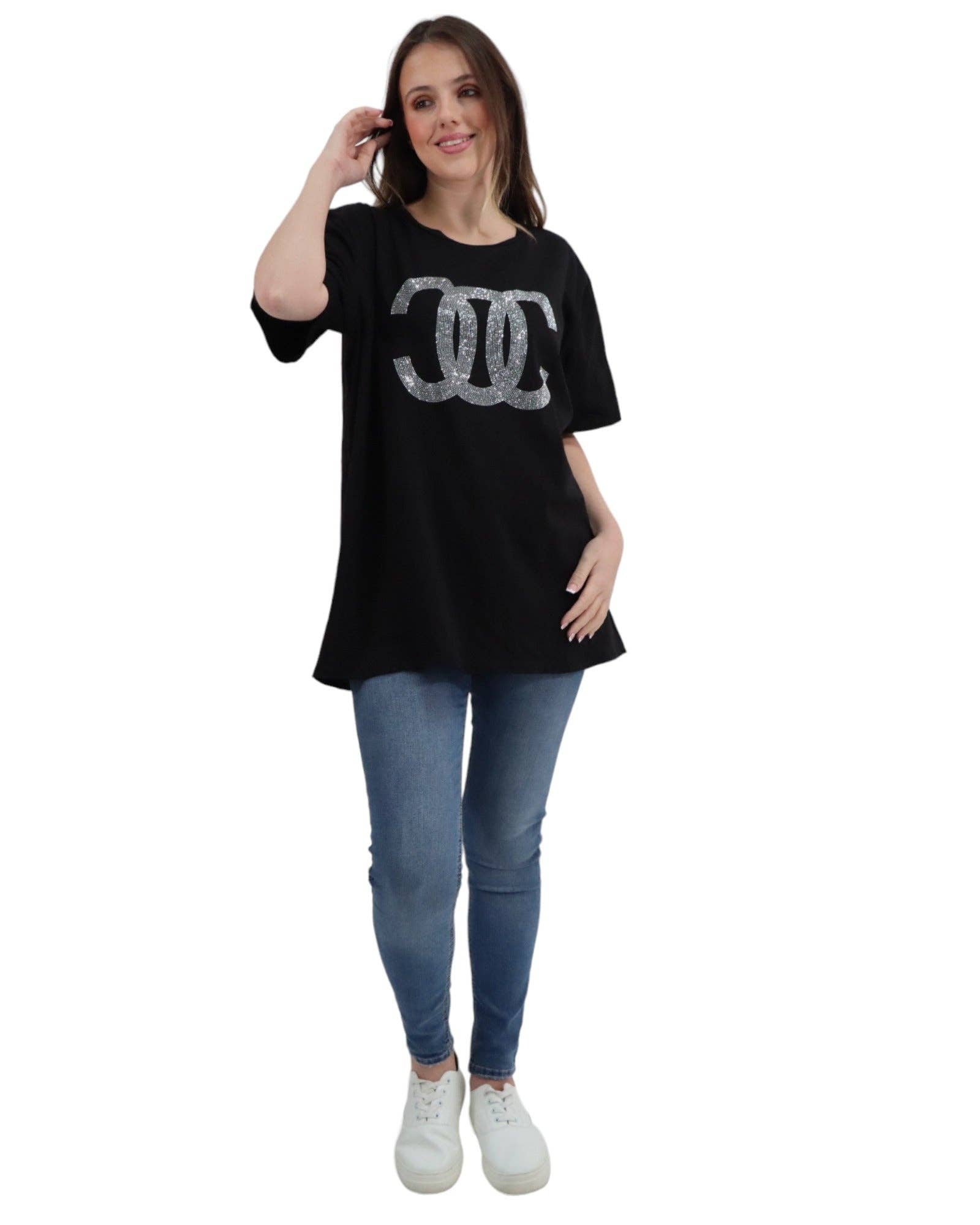 Miss Bold – wholesale Tunic – Women’s – Italian Diamante CC Print T-Shirt4