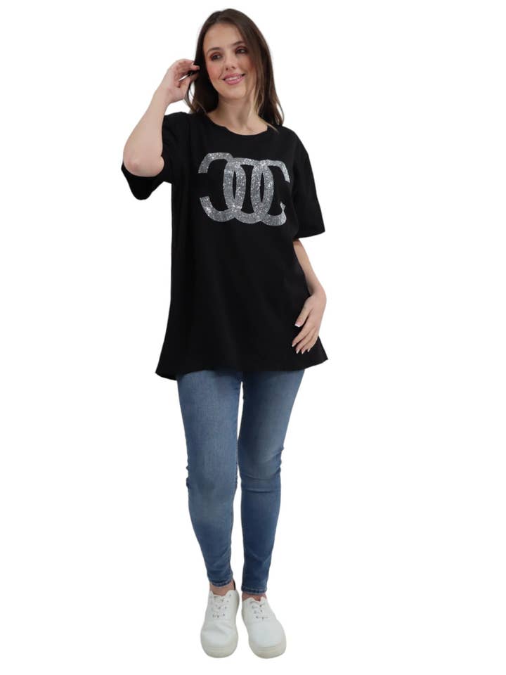 Miss Bold – wholesale Tunic – Women’s – Italian Diamante CC Print T-Shirt4