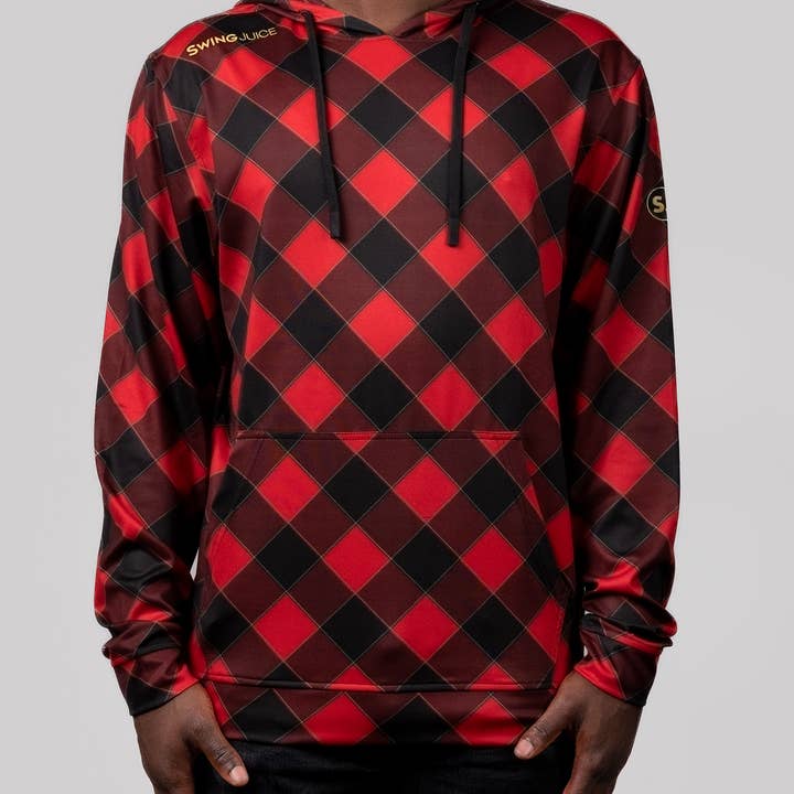Golf Buffalo Check Men's Performance Hoodie for wholesale by SwingJuice