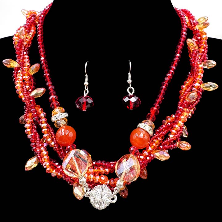 Collar de Princesa de Cristal con Pendientes para venta al por mayor de Lunar Deer