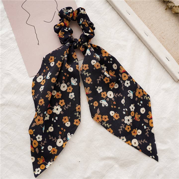 ACCITY - Wholesale Scrunchie - Women's - FRESH NEW FLORAL RIBBON HAIR ROPE_CWAHA08464