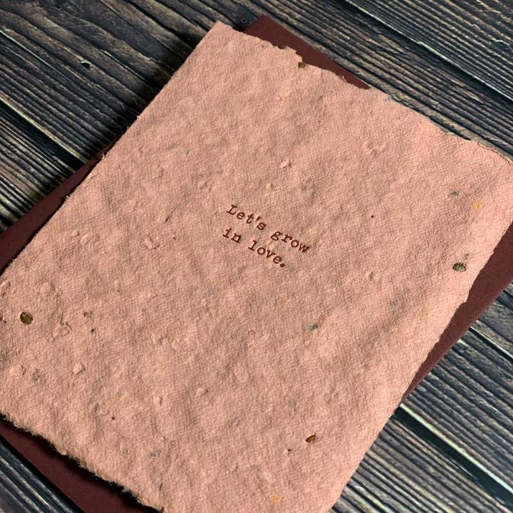 Kincaid Creative - Wholesale Love Card - Let's Grow in Love. Seed Paper. Plantable Greeting Cards.