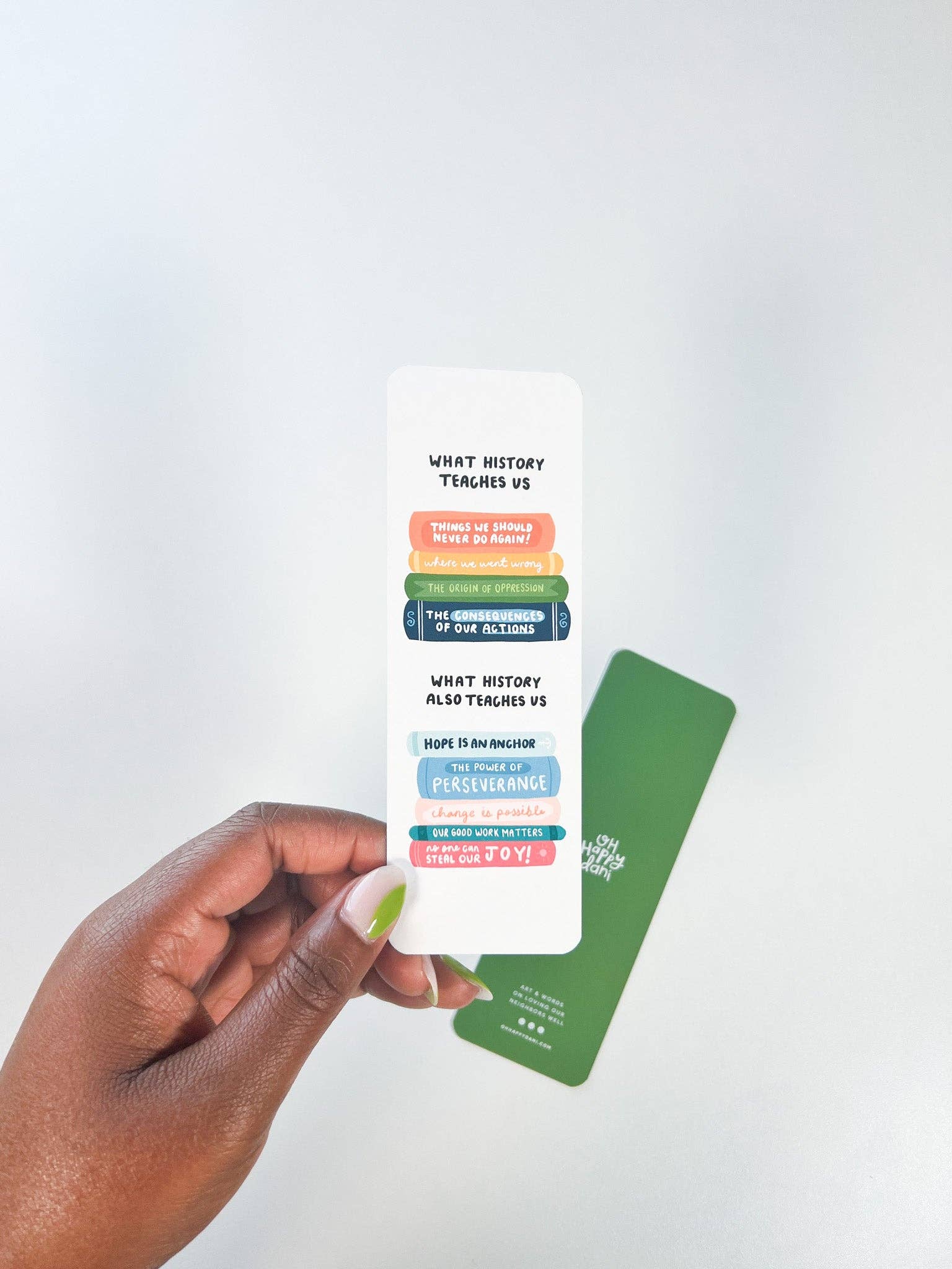 Oh Happy Dani - Wholesale Bookmark - What History Teaches Us Bookmark1