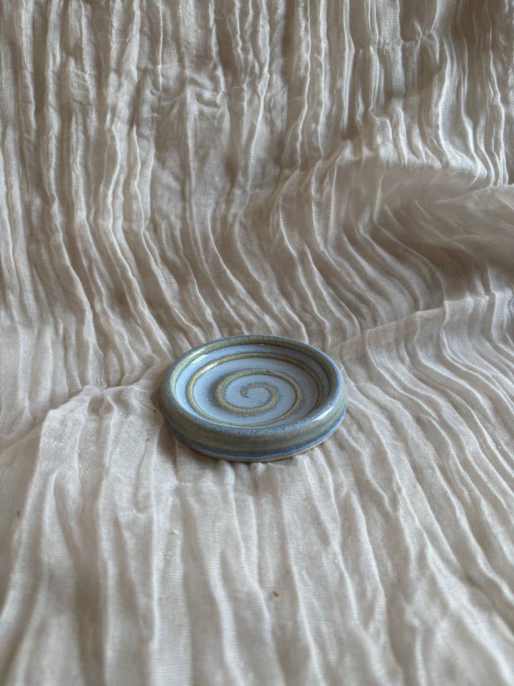 Sky Blue Mini Soap Dish for wholesale by Charlotte Manser Ceramics