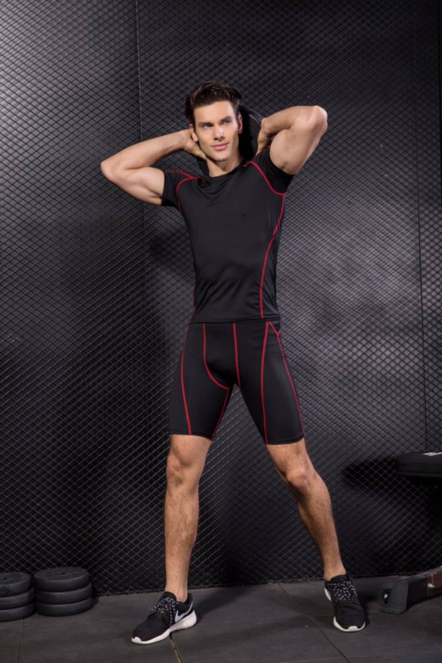 Active by Anna-Kaci - Wholesale Athletic Top - Men's - Men's Compression Short Sleeve Athletic T-Shirt11