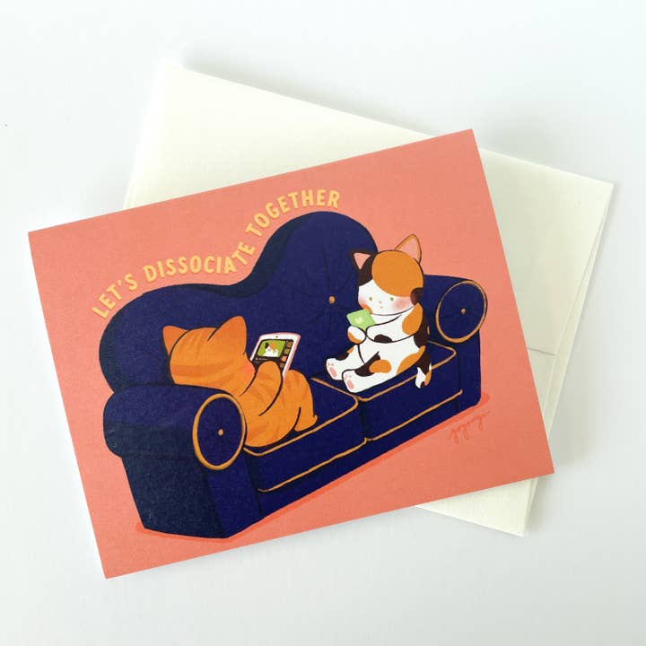 Couch Cats - Valentines / Friendship A2 Greeting Card for wholesale by goyangii