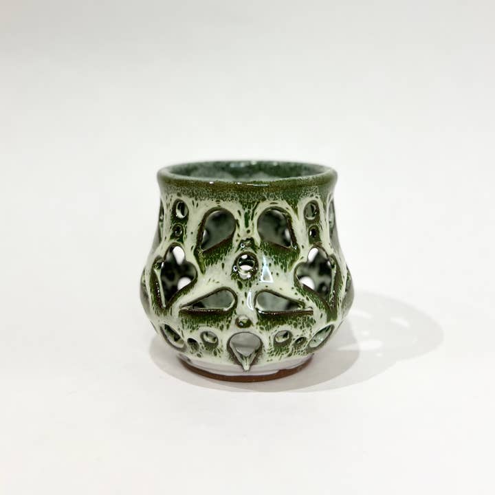 KF Stoneware - Wholesale Kaarsenhouder - Gesneden keramische votief, kaarsenhouder10